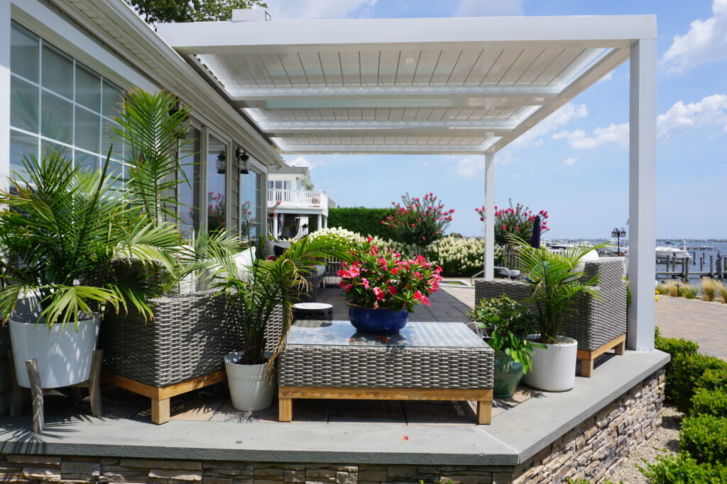 Louvered Pergola in Closed Setting